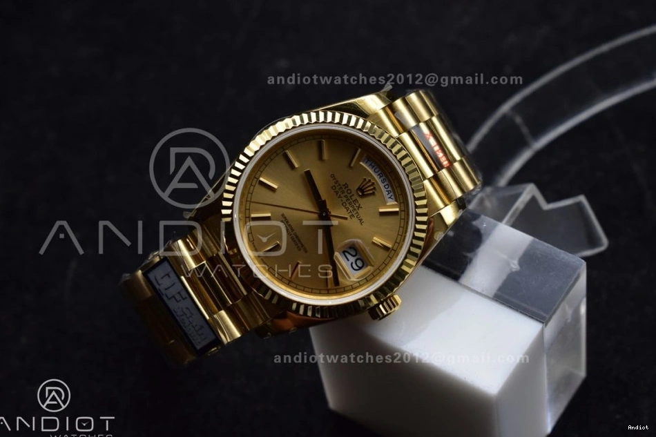 YG 36 Steel Edition 696 904L (Gain Dial V5 on vr3255 Weight) Best Bracelet President QF Gold DayDate EasyCare 0723